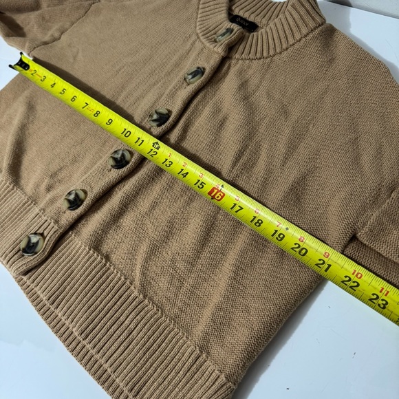 Quince 100% organic cotton cottagecore knit Tan Button-Up Cardigan small - Picture 5 of 7